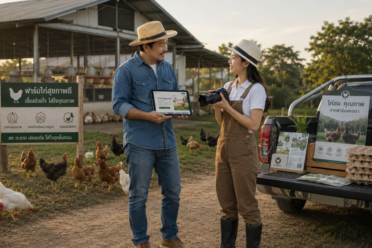 รีวิวโปรโมทฟาร์มขายไก่ โฆษณาฟาร์มไก่ รีวิวฟาร์มไก่เป็นที่รู้จักบน Google ขายไก่.com Farmland Commerce