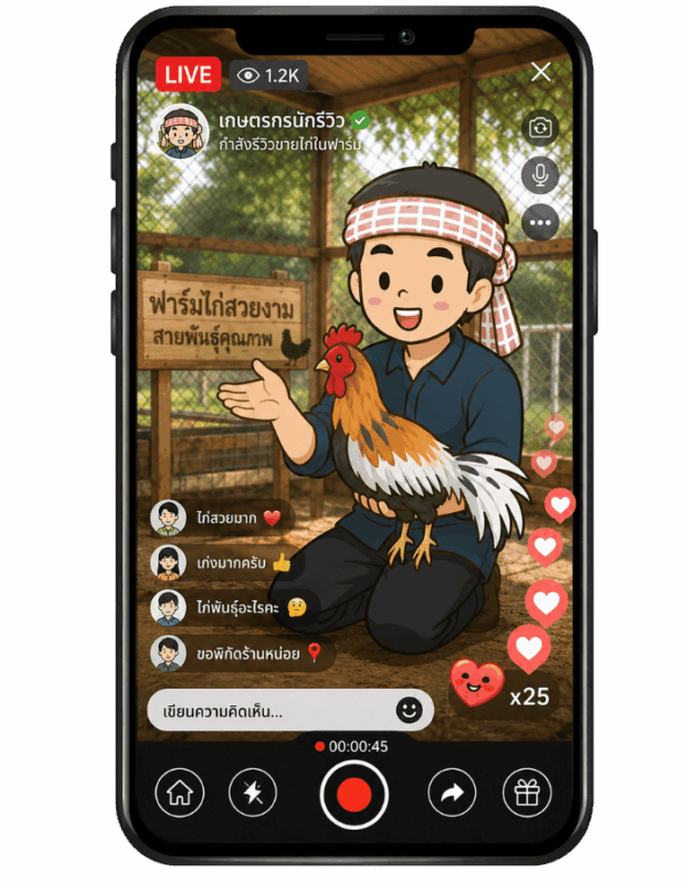 ขายไก่.com รวมรีวิวจากเกษตรกรนักรีวิวหน้าใหม่ รีวิวฟาร์มขายไก่ไข่ ไก่เนื้อ ไก่ชน ไก่พื้นเมือง ไก่สวยงาม รีวิวโรงเรือนเลี้ยงไก่ ผลผลิตไก่และแปรรูปไก่